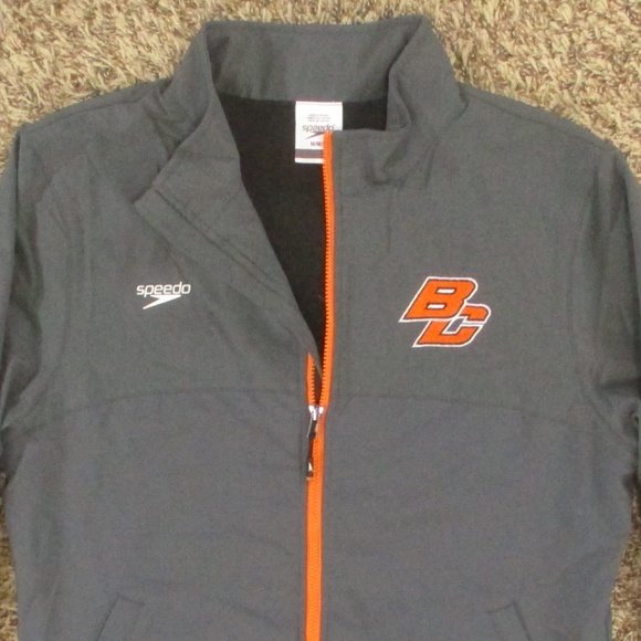 Boston College Jacket Women Medium Gray Orange Tech Warm Up Full Zip Emrboidered - Picture 3 of 7